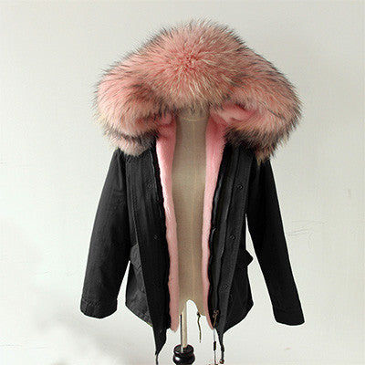 Women Winter Army Green Jacket Coats Thick Parkas Plus Size Real Fur Collar Hooded Outwear-Dollar Bargains Online Shopping Australia