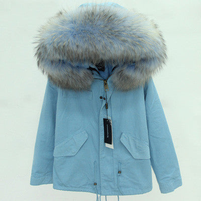 Women Winter Army Green Jacket Coats Thick Parkas Plus Size Real Fur Collar Hooded Outwear-Dollar Bargains Online Shopping Australia