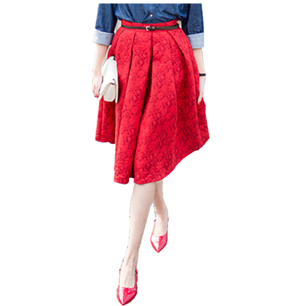 Vintage Skirt High Waist Work Wear Midi Skirts Womens Fashion