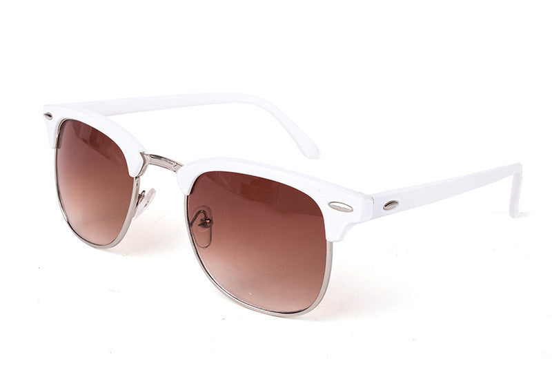 Half Metal Sunglasses Men Women Brand Designer Glasses Mirror Sun Glasses Fashion UV400 Classic-Dollar Bargains Online Shopping Australia