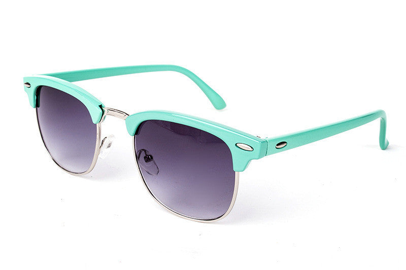 Half Metal Sunglasses Men Women Brand Designer Glasses Mirror Sun Glasses Fashion UV400 Classic-Dollar Bargains Online Shopping Australia