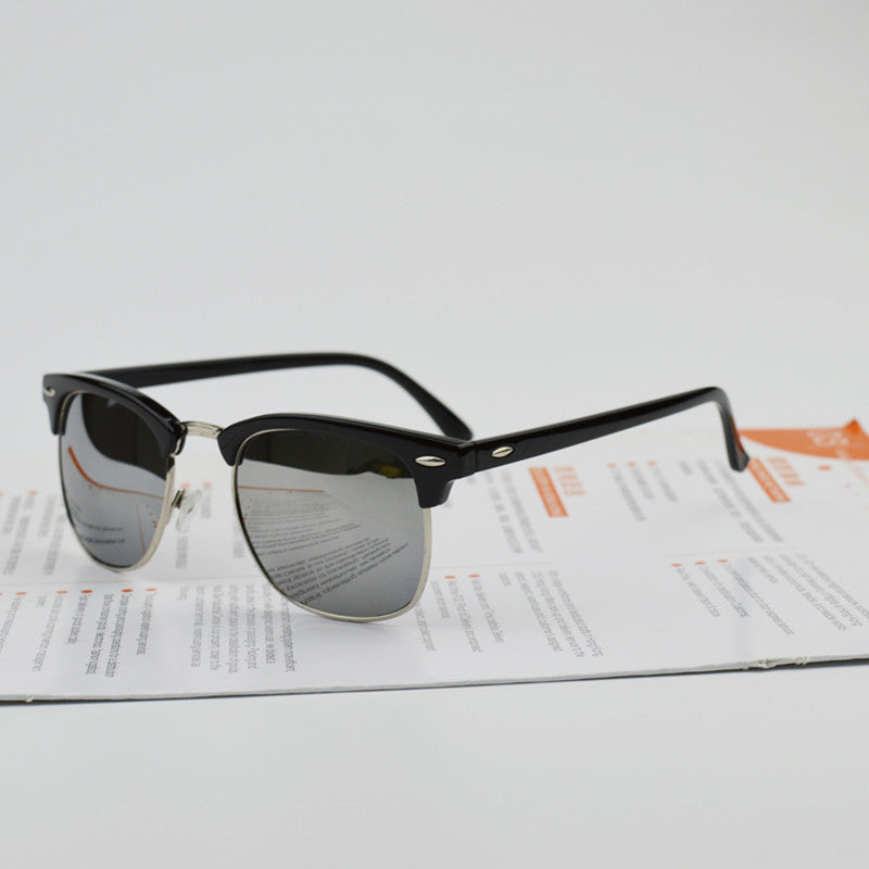 Half Metal Sunglasses Men Women Brand Designer Glasses Mirror Sun Glasses Fashion UV400 Classic-Dollar Bargains Online Shopping Australia