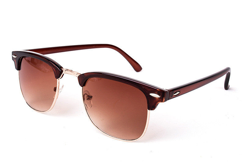 Half Metal Sunglasses Men Women Brand Designer Glasses Mirror Sun Glasses Fashion UV400 Classic-Dollar Bargains Online Shopping Australia