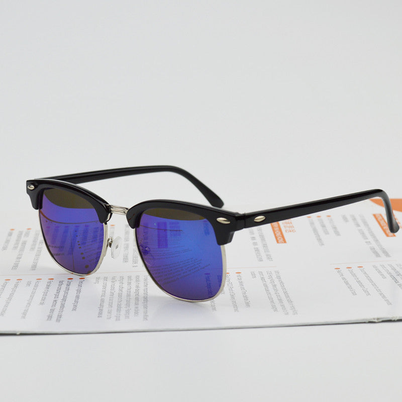 Half Metal Sunglasses Men Women Brand Designer Glasses Mirror Sun Glasses Fashion UV400 Classic-Dollar Bargains Online Shopping Australia