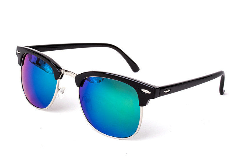 Half Metal Sunglasses Men Women Brand Designer Glasses Mirror Sun Glasses Fashion UV400 Classic-Dollar Bargains Online Shopping Australia