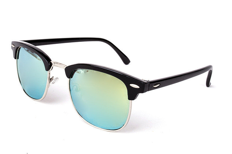 Half Metal Sunglasses Men Women Brand Designer Glasses Mirror Sun Glasses Fashion UV400 Classic-Dollar Bargains Online Shopping Australia