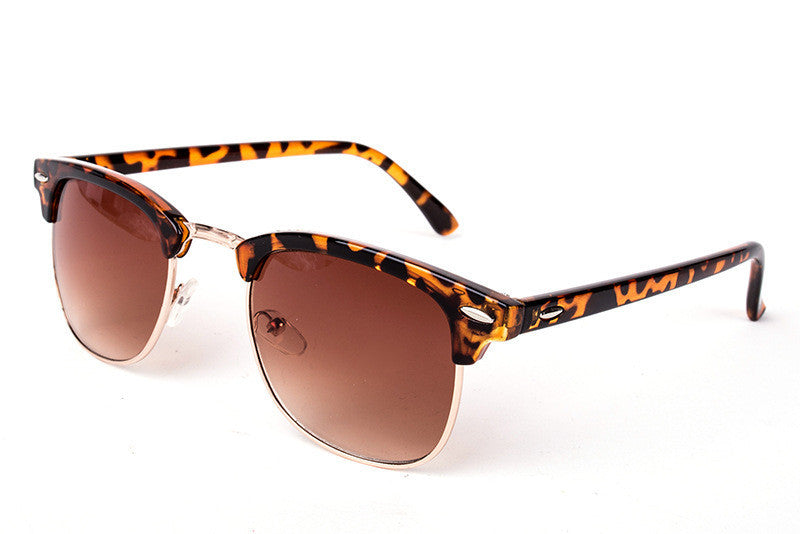 Half Metal Sunglasses Men Women Brand Designer Glasses Mirror Sun Glasses Fashion UV400 Classic-Dollar Bargains Online Shopping Australia