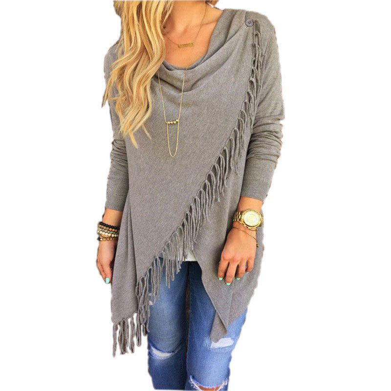 Fashion Autumn Dress Casual Women Long Sleeve Slim Tassel Slash Winter Cotton Clothing Mavodovama