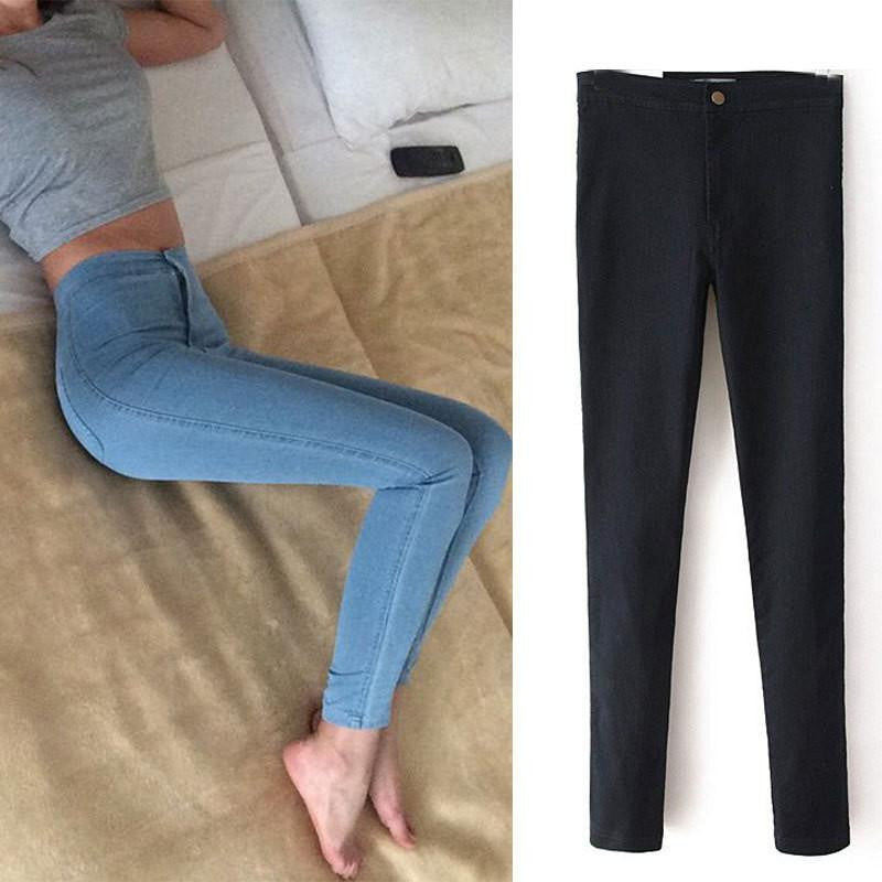 Slim Jeans For Women Skinny High Waist Jeans Woman Blue Denim Pencil Pants Stretch Waist Women Jeans Black Pants