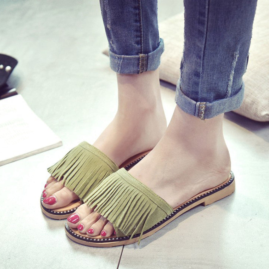Tassel Sandals Women Slippers Fringe Sandal Flats Slides Women Shoes