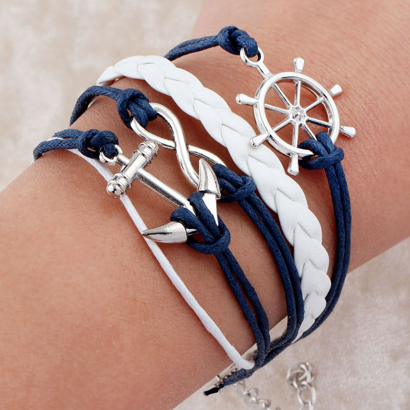 multilayer Charm bracelet anchor bracelet men paracord bracelets love pulsera hombre leather bracelet bijoux homme-Dollar Bargains Online Shopping Australia