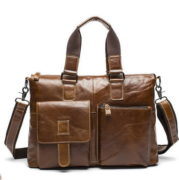 Genuine Leather Men bag Casual men's briefcase shoulder Bags Laptop crossbody messenger bag men leather men's travel bags-Dollar Bargains Online Shopping Australia