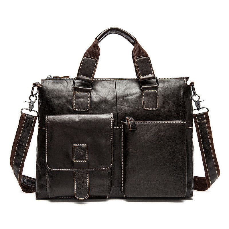 Genuine Leather Men bag Casual men's briefcase shoulder Bags Laptop crossbody messenger bag men leather men's travel bags-Dollar Bargains Online Shopping Australia