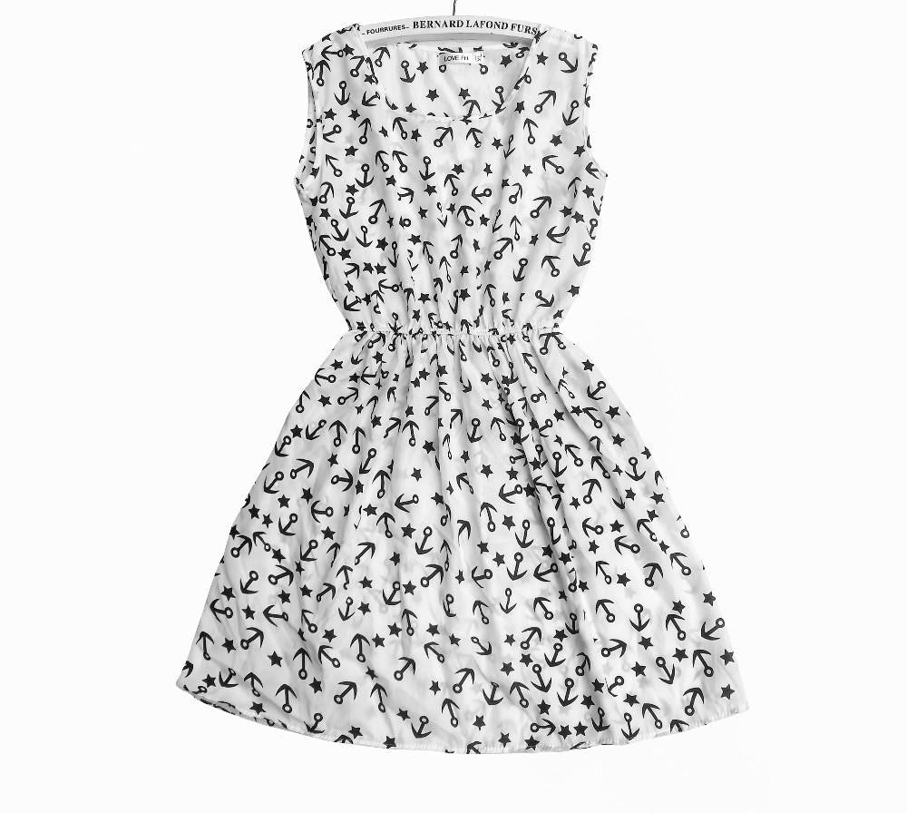 Summer Women Chiffon Dress Beach Floral Tank Fashion Dresses S M L XL XXL