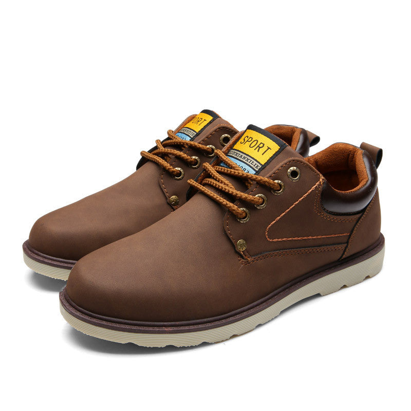 Man Autumn Winter Shoes Leather Men Ankle Boot Fashion Casual Shoe Lace-up Round Toe Safety Work Martin Boots-Dollar Bargains Online Shopping Australia