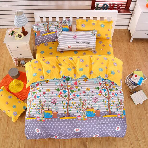 4/3 PCS Bedding-set Bedding Set Bed Sheets Duvet Cover King Size Linens Colcha De Cama Bedspread No Cotton Comforter 042-Dollar Bargains Online Shopping Australia