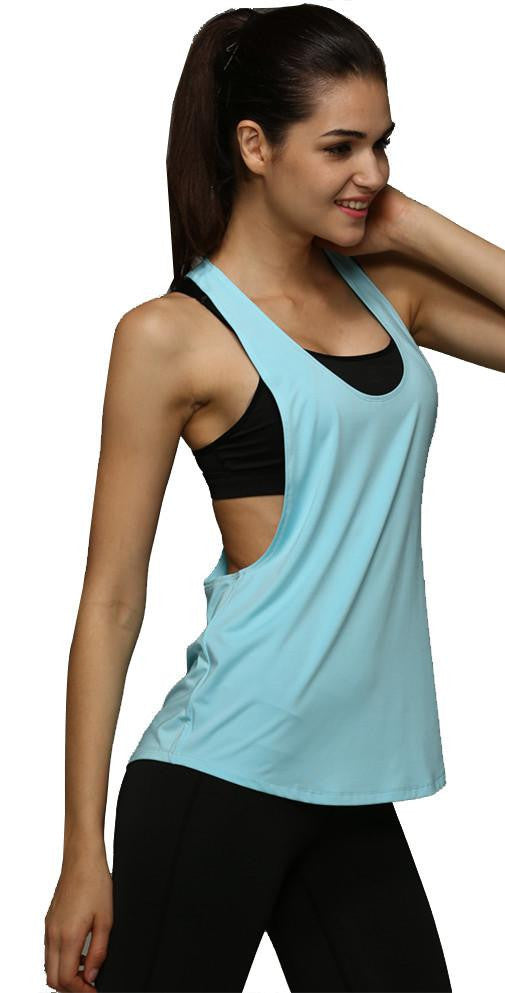 Vest Women Tank Tops Sleeveless Vest Dry Quick Loose Singlet Solid Color