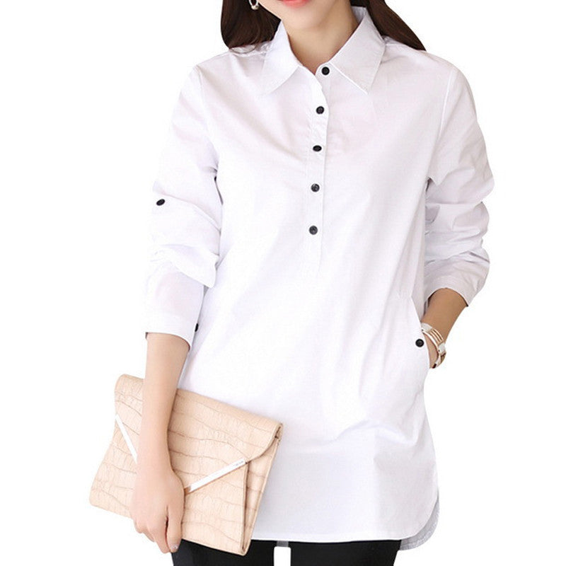 Online discount shop Australia - Elegant Blouse White Shirt Women Size S-3XL Ladies Office Shirts Formal & Casual Cotton Blouse Fashion
