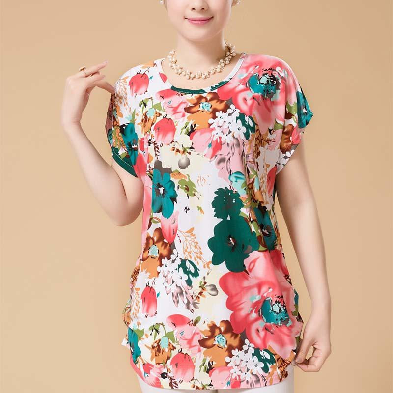 women casual blouses plus size short sleeve floral women blouses shirts