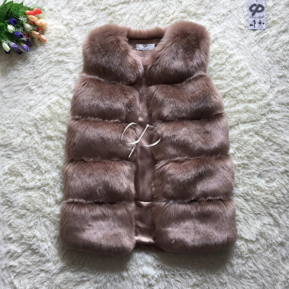 Fashion Winter Women Fur Vest Faux Fox Fur Vests Woman Fake Fur Coat Jacket Female Ladies Fur Coats Size S-XXXL-Dollar Bargains Online Shopping Australia