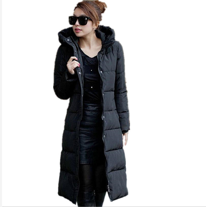 Winter Women's Cotton Slim Long Coat Hooded Parka Jackets Coats White Overcoat Plus Size Down Parkas-Dollar Bargains Online Shopping Australia