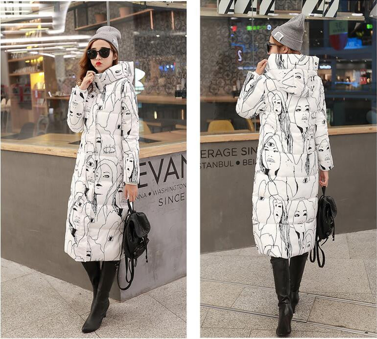 Winter Women's Cotton Slim Long Coat Hooded Parka Jackets Coats White Overcoat Plus Size Down Parkas-Dollar Bargains Online Shopping Australia