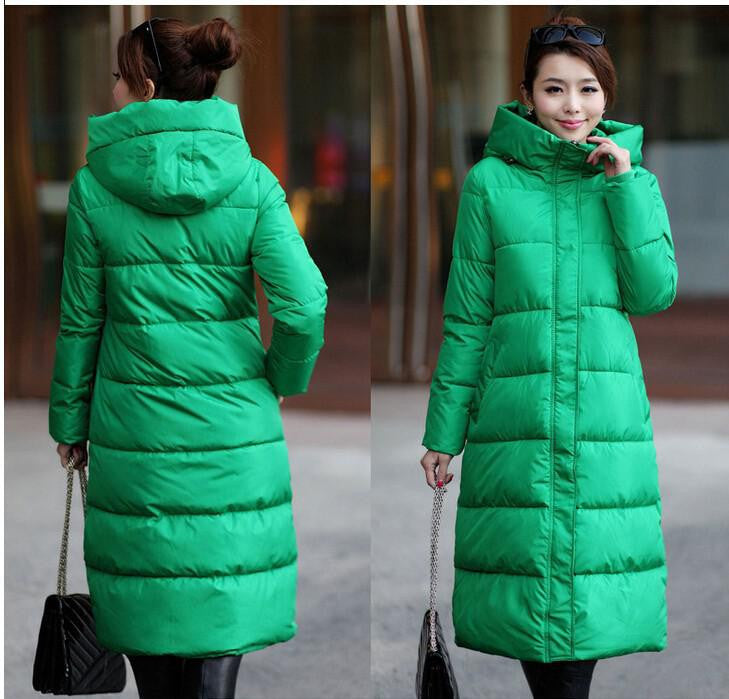 Winter Women's Cotton Slim Long Coat Hooded Parka Jackets Coats White Overcoat Plus Size Down Parkas-Dollar Bargains Online Shopping Australia