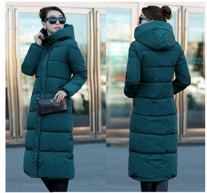 Winter Women's Cotton Slim Long Coat Hooded Parka Jackets Coats White Overcoat Plus Size Down Parkas-Dollar Bargains Online Shopping Australia