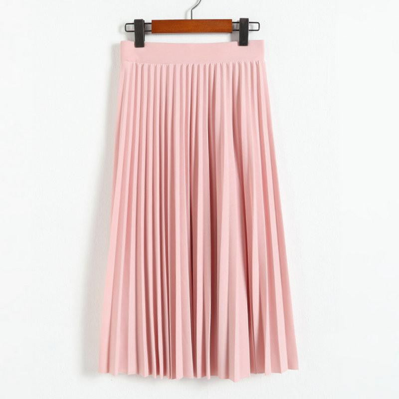 spring all-match chiffon skirt waist fold slim skirt pleated skirt Department summer slim skirt