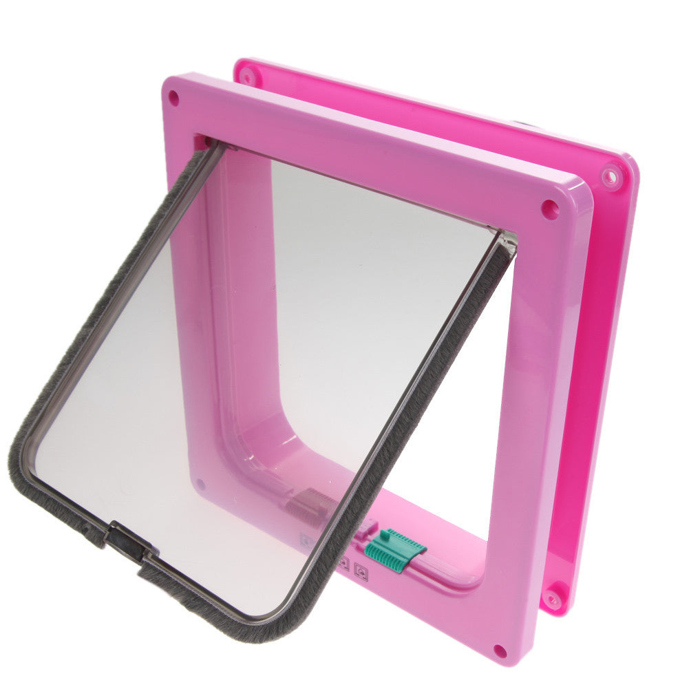 4 Way Brown Pet Flap Door Pet Cat Puppy Dog Supplies Lock Lockable Safe Flap Door 3 Size Pink Black Cat Gates-Dollar Bargains Online Shopping Australia