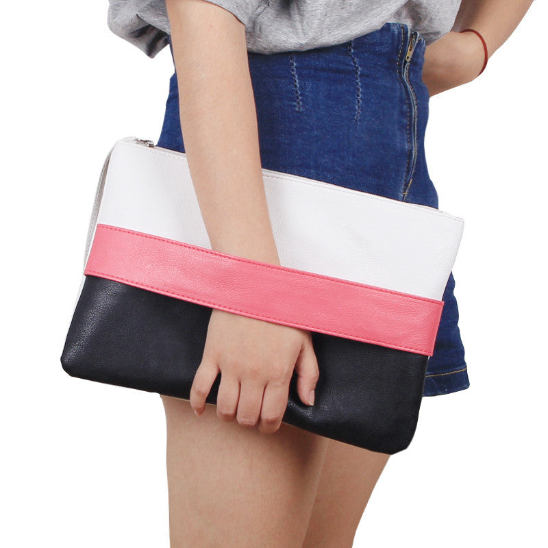 Fashion Women Handbag Solid Patchwork Lady Day Clutches Fashion Soft Girl Zipper Packet Fashion Female Casual Bags women bag-Dollar Bargains Online Shopping Australia