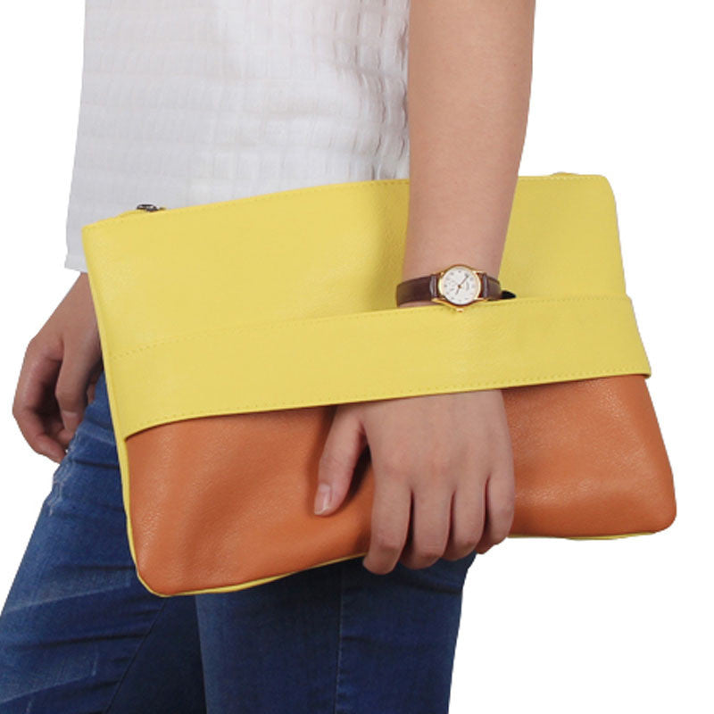 Fashion Women Handbag Solid Patchwork Lady Day Clutches Fashion Soft Girl Zipper Packet Fashion Female Casual Bags women bag-Dollar Bargains Online Shopping Australia