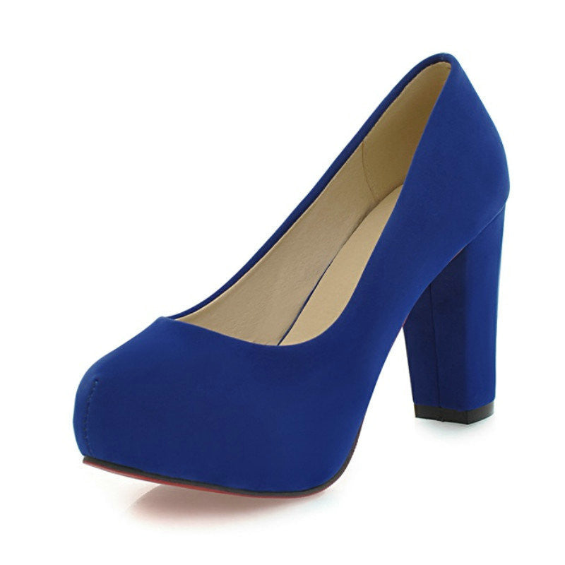 Online discount shop Australia - New Arrivals Fashion Shallow Thick High Heels Round Toe High Heels Platform Pumps Shoes Sexy Buckle Strap Pumps