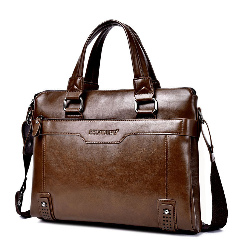 luxury leather men's briefcase leather business briefcase bag shoulder bag men's messenger bag tote handbag-Dollar Bargains Online Shopping Australia