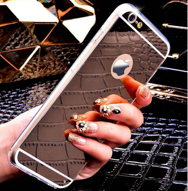 Fashion Rose gold Luxury Mirror Soft Clear TPU Case For iPhone 7 Plus 6 6S 4.7 inch & iPhone6 Plus 5.5" & SE 5s 5 Cover Back-Dollar Bargains Online Shopping Australia