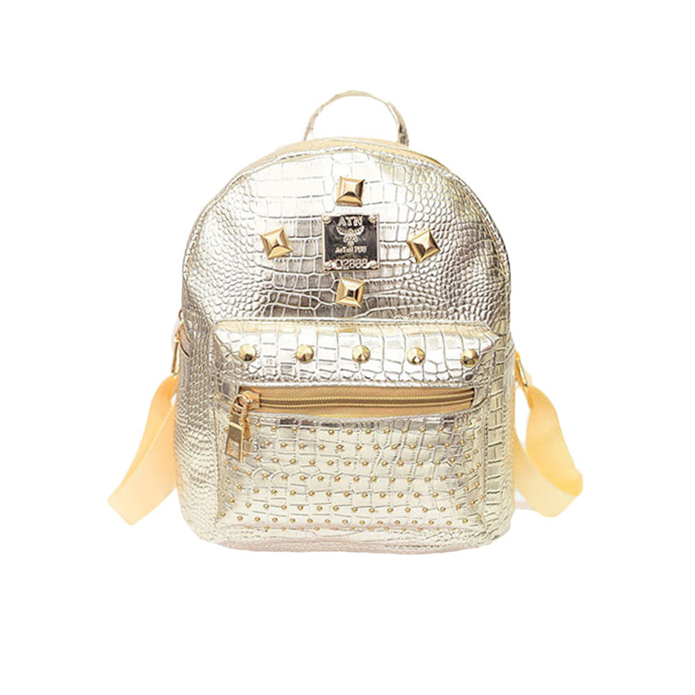 Fashion Women Backpack Good Quality Rivet School Backpacks For Teenage Girls Women Pu Leather Backpack-Dollar Bargains Online Shopping Australia