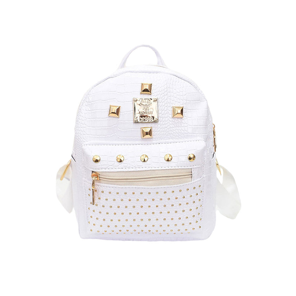 Fashion Women Backpack Good Quality Rivet School Backpacks For Teenage Girls Women Pu Leather Backpack-Dollar Bargains Online Shopping Australia