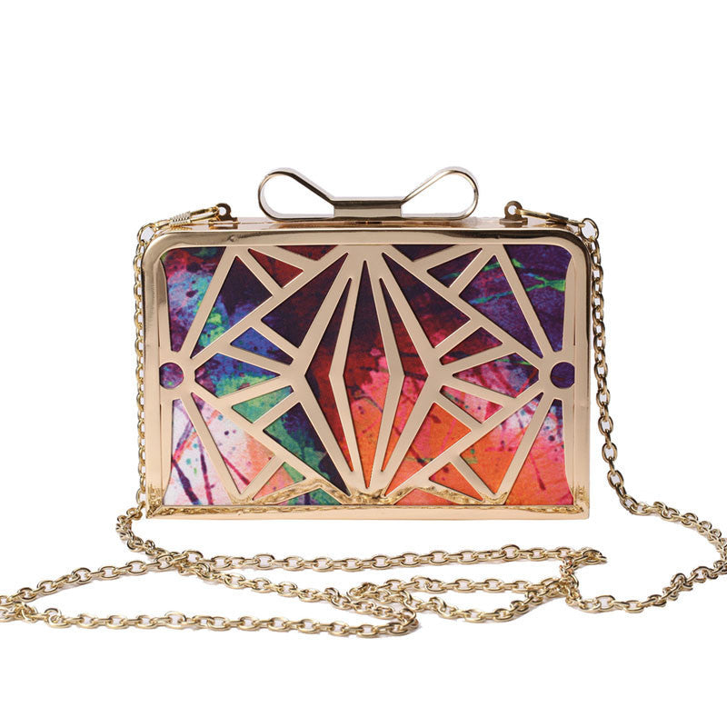 Fashion Women Handbags Metal Patchwork Shinning Shoulder Bags Ladies Print Day Clutch Wedding Party Evening Bags bh507-Dollar Bargains Online Shopping Australia