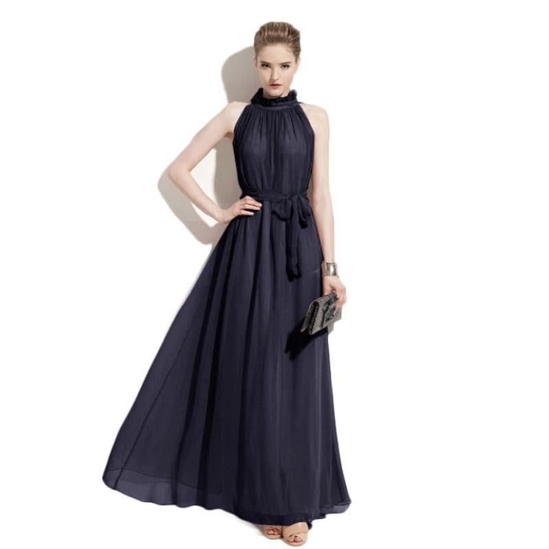 women sexy chiffon maxi dress woman party vestido dresses nymph hang neck collar clothes