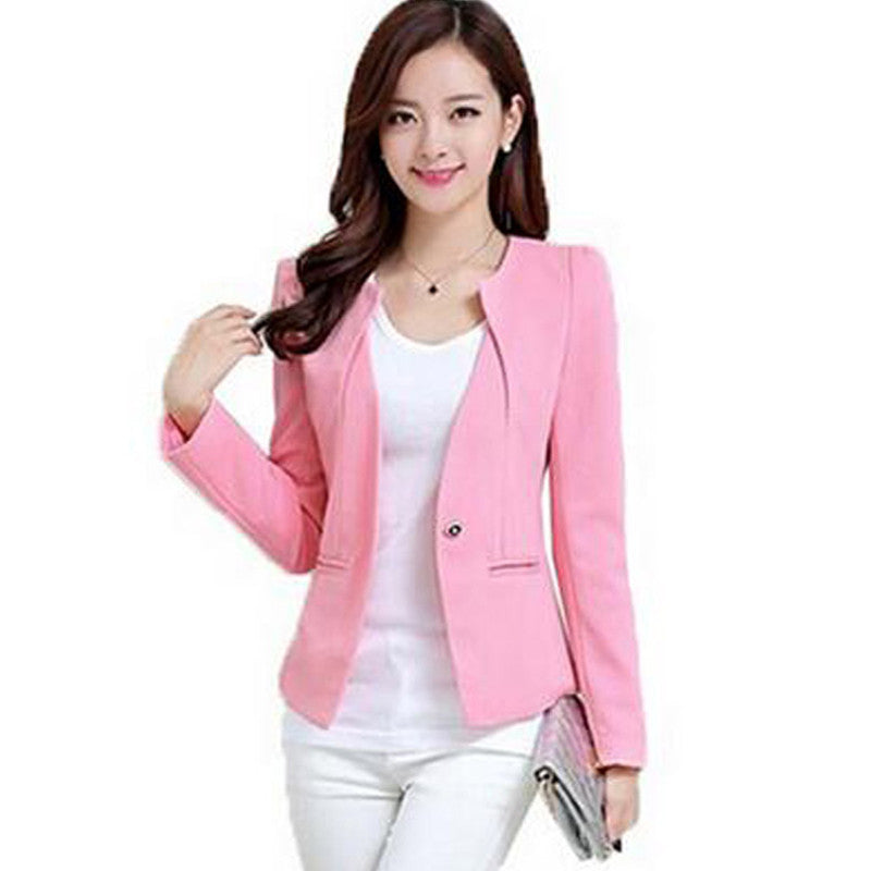 Spring Women Slim Blazer Coat Fashion Casual Jacket Long Sleeve One Button Suit Ladies Blazers Work Wear BN1005BN-Dollar Bargains Online Shopping Australia