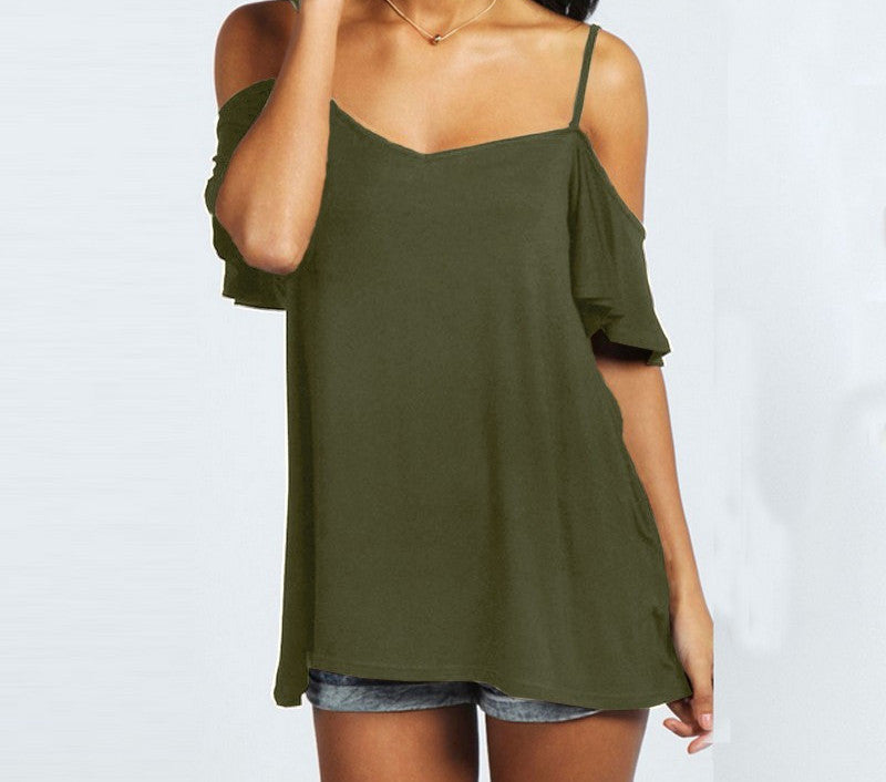 Online discount shop Australia - Fashion Shirt Sexy Women Slash Neck Casual Solid Stretch Short Sleeve Off Shoulder Top Tees Plus Size Tops