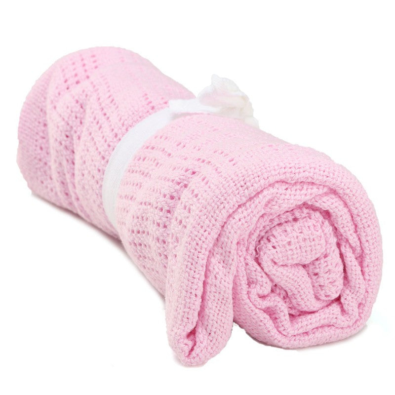 born Baby Blankets Super Soft Cotton Crochet Summer 100cmX80cm Candy Color Prop Crib Casual Sleeping Bed Supplies Hole Wrap-Dollar Bargains Online Shopping Australia