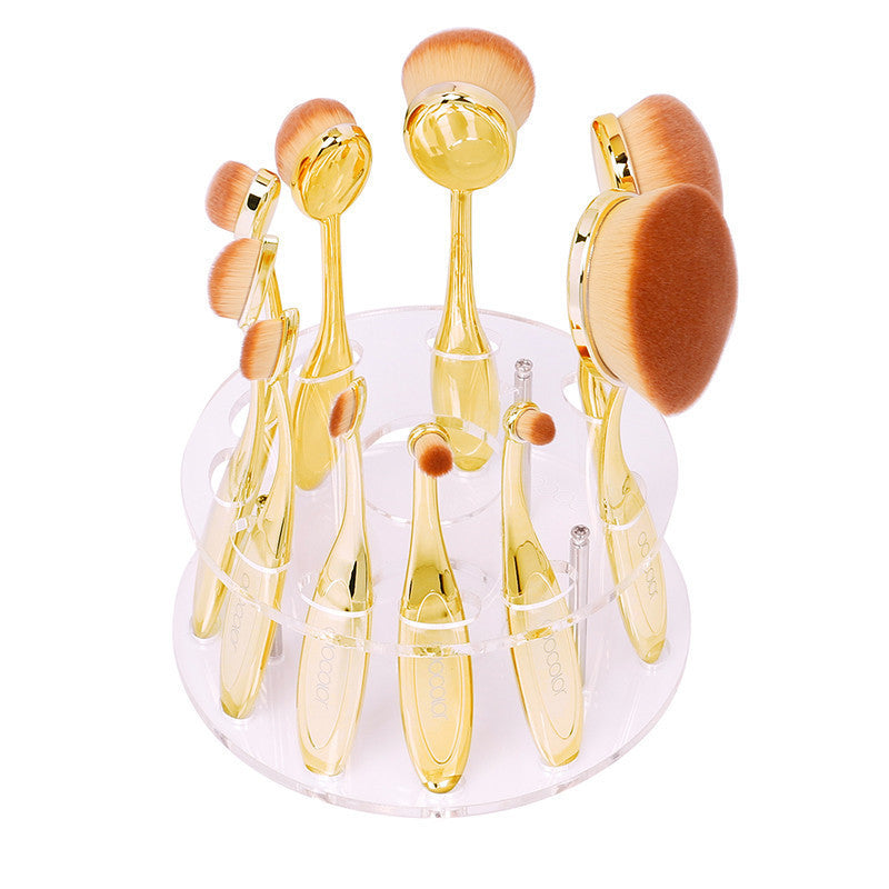 Docolor oval makeup brushes 10pcs oval brush set professional makeup brushes set toothbrush make up brushes holder with nice box-Dollar Bargains Online Shopping Australia