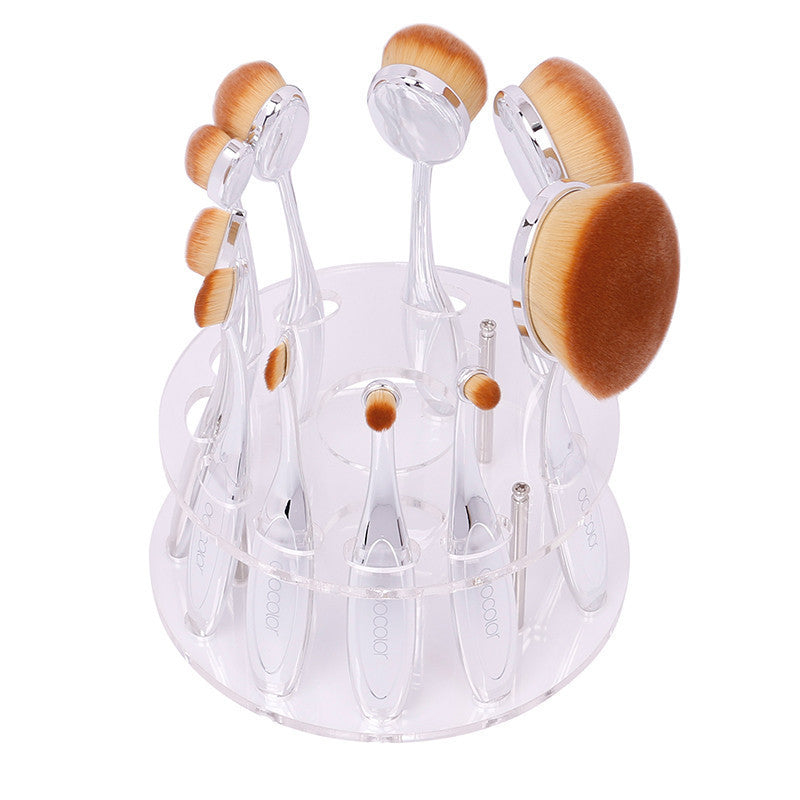 Docolor oval makeup brushes 10pcs oval brush set professional makeup brushes set toothbrush make up brushes holder with nice box-Dollar Bargains Online Shopping Australia