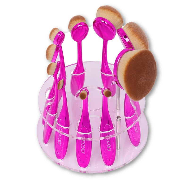 Docolor oval makeup brushes 10pcs oval brush set professional makeup brushes set toothbrush make up brushes holder with nice box-Dollar Bargains Online Shopping Australia