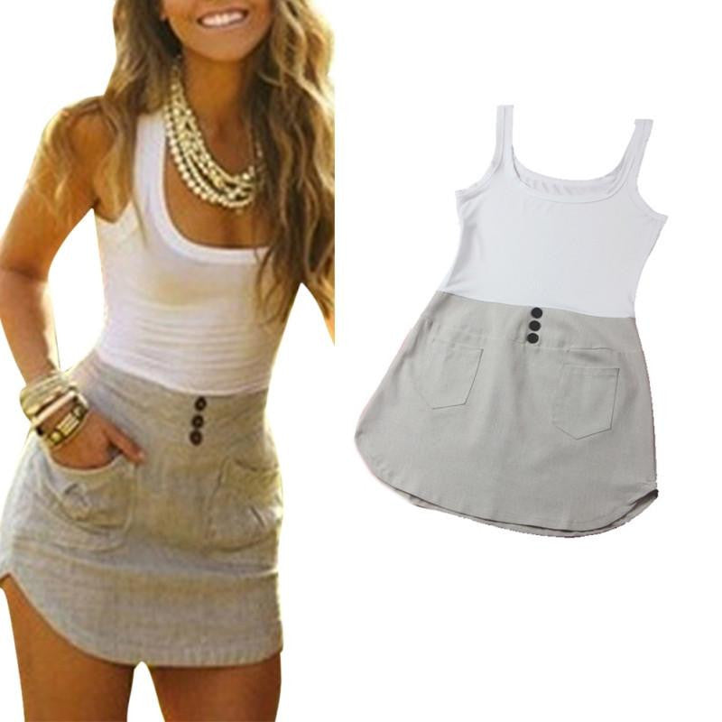 Women Cocktail Party Bodycon Sleeveless Sundress Mini Dresses TY2