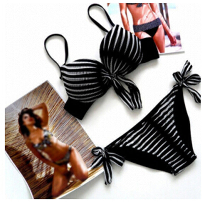Summer Women Sets Sexy Striped Bikini Swimsuit Beachwear Swimwear Women Push Up Bikini Bathing Suit Plus Size M - XXXL 68-Dollar Bargains Online Shopping Australia
