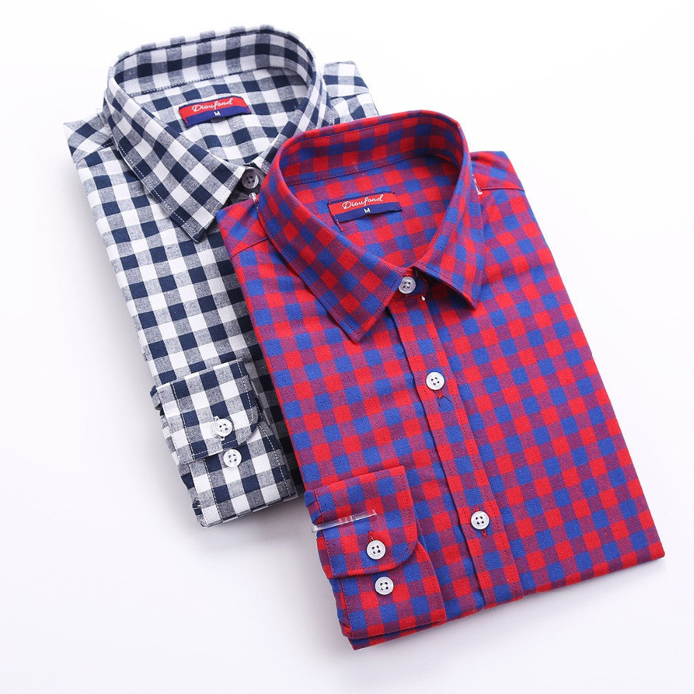 Plaid Shirt Women Long Sleeve Blouses Turn-Down Collar Plus Size Plaid Shirts Women Tops Fashion