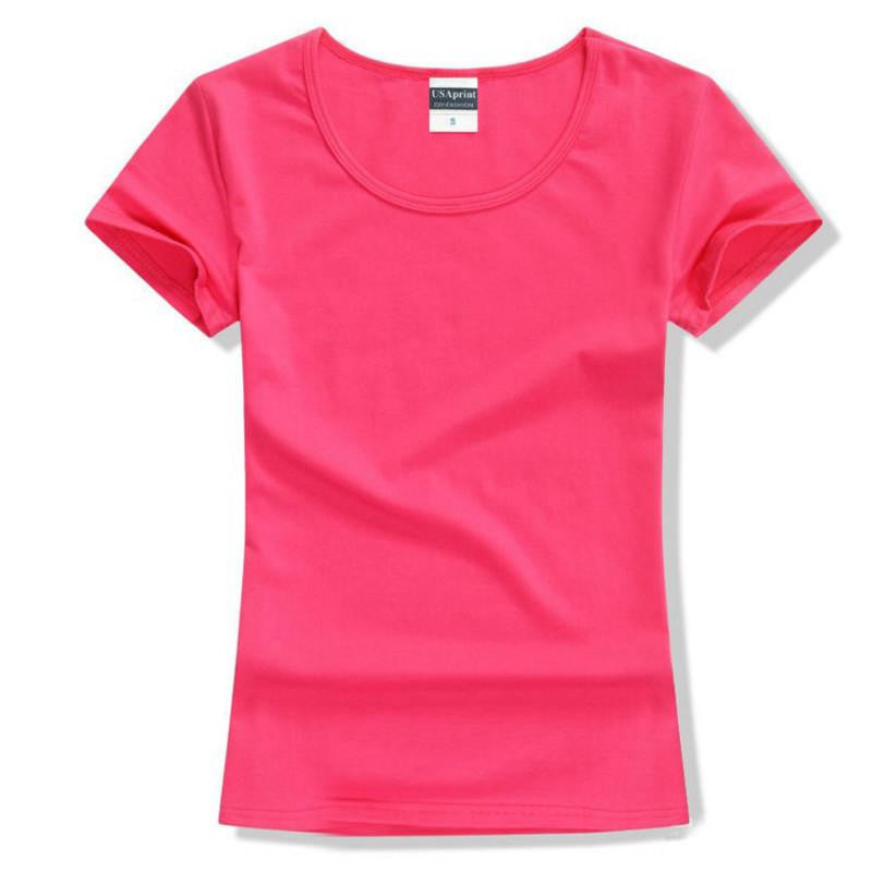 Online discount shop Australia - Brand New fashion women brand tee tops Short Sleeve Cotton tops for women clothing solid O-neck t shirt ,