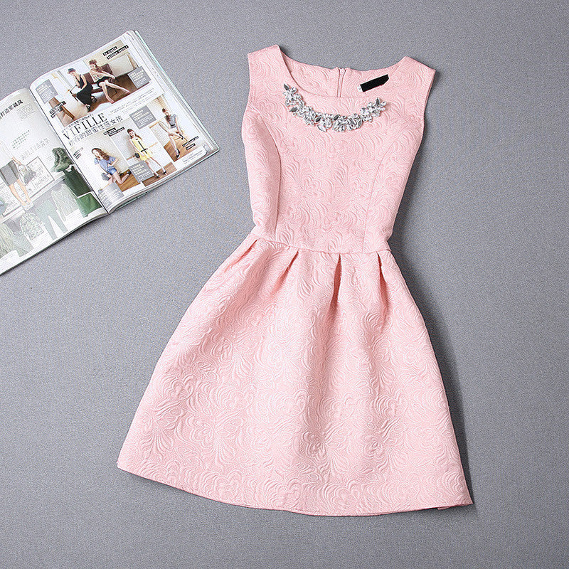 Online discount shop Australia - Fashion women dress sleeveless vintage summer dress new arrival party dresses print dresses vestidos